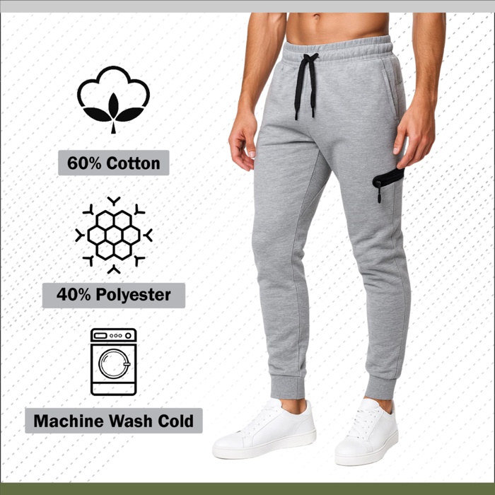Men’s Tech Fleece Jogger Sweatpants (3 Pack) - Ideal for Training or Casual Wear